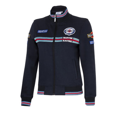 Sparco Martini Racing Lady Zip Sweatshirt navy front view, white background